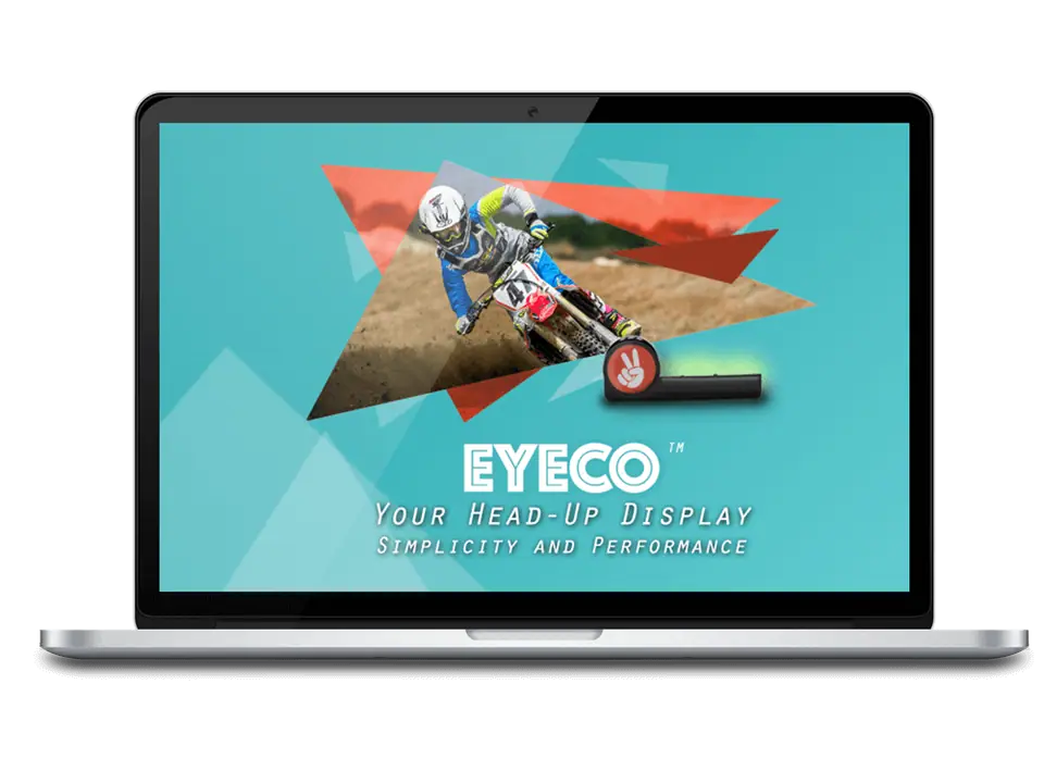 EYECO smart goggle device branding, image 1 of 3