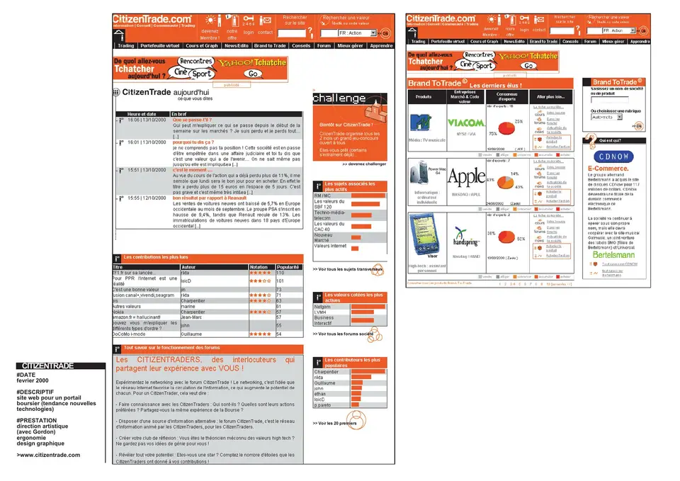 Citizen Trade web pages, second set