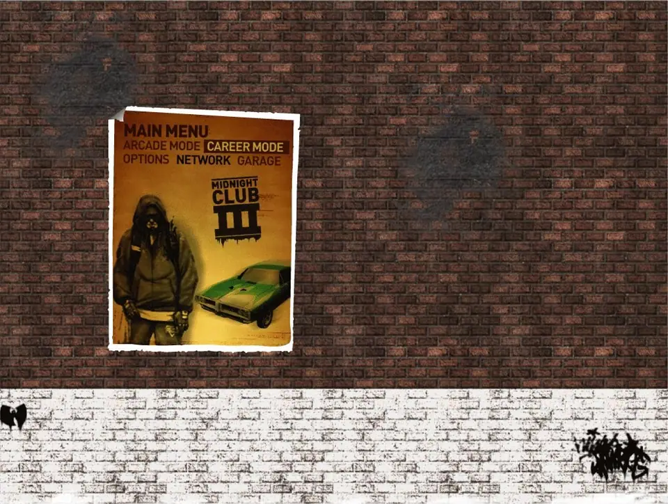 Midnight Club 3 main menu poster used in class