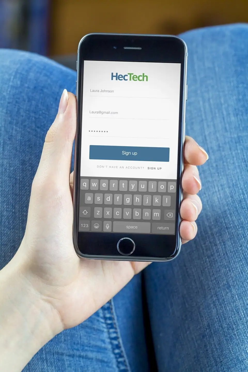 HecTech app on a phone