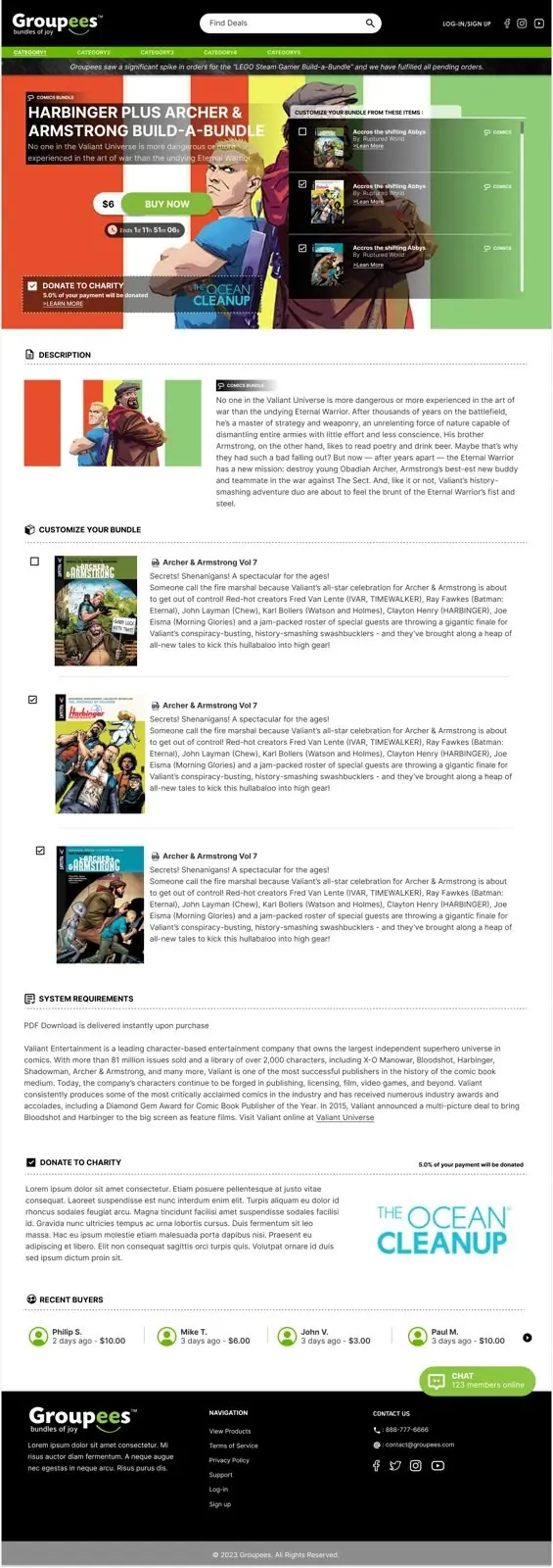 Build-a-Bundle page