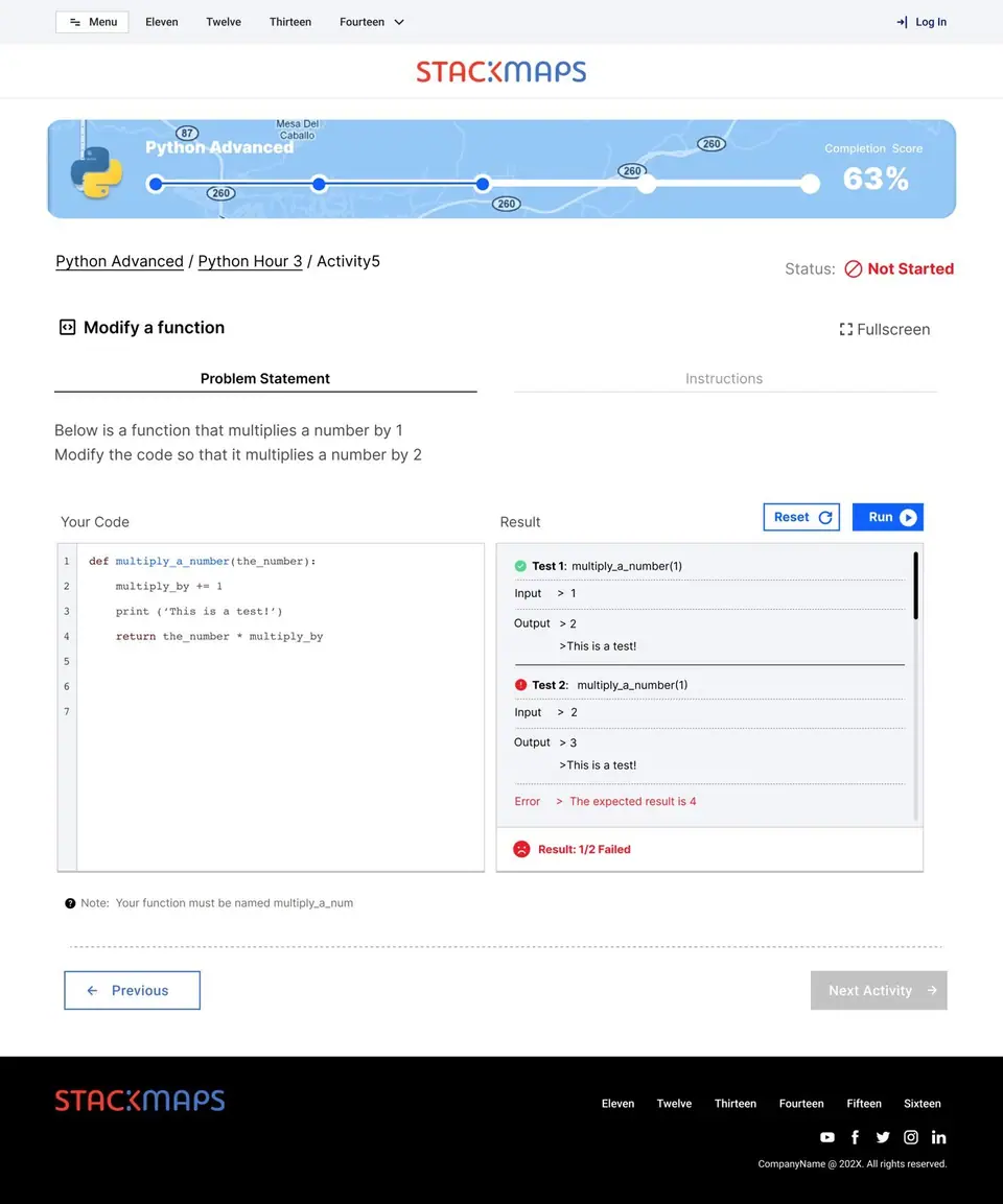 Genius Labs activity code page