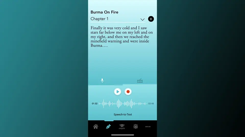 Opyrus writing app screens, image 2 of 6