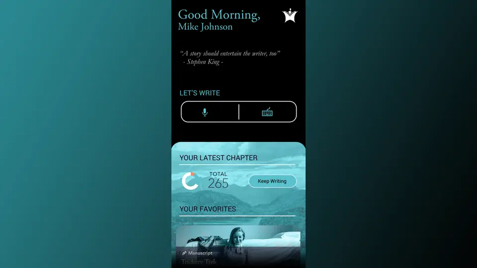 Opyrus writing app screens, image 4 of 6