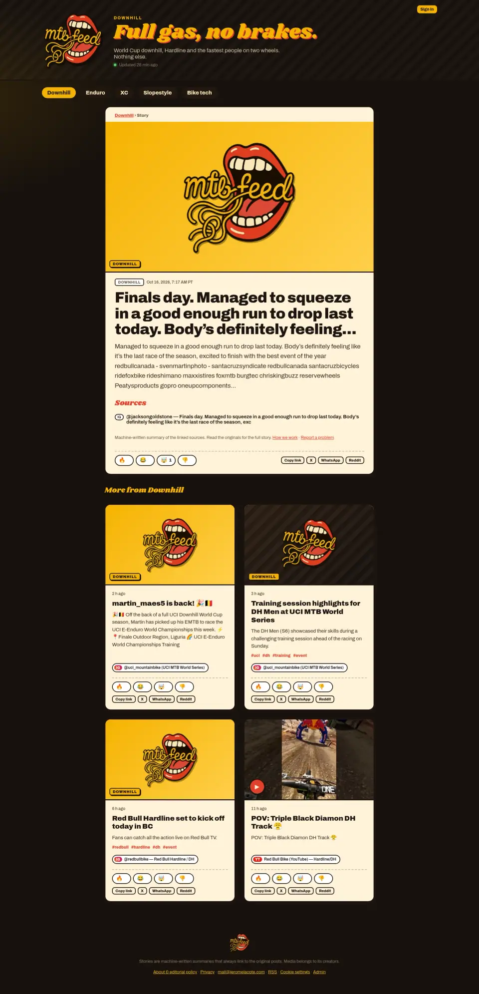 MTB Feed story page