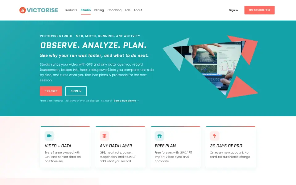 Victorise Studio landing page