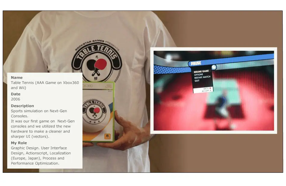 Rockstar Games Presents Table Tennis UI, image 1 of 3