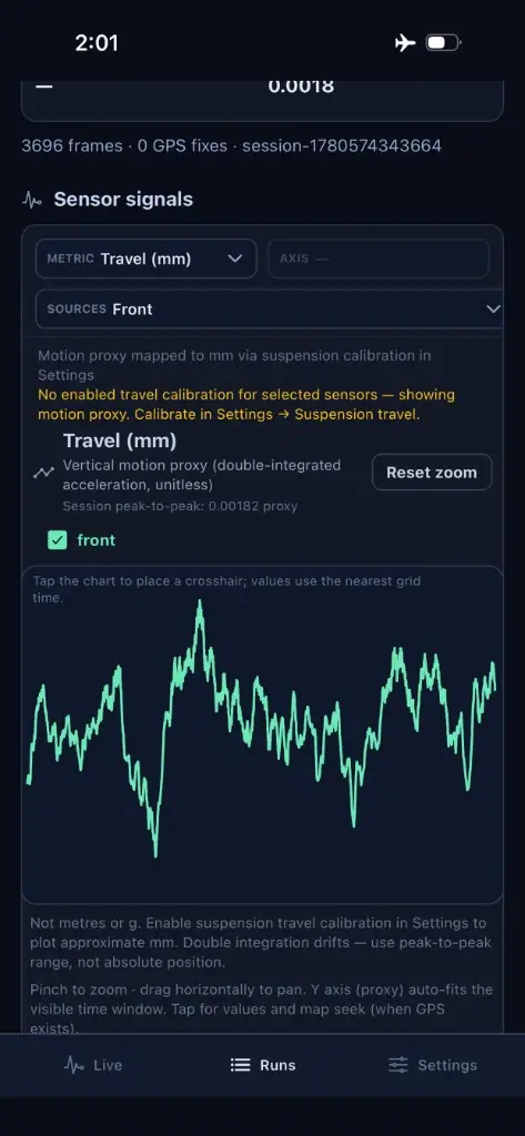 Shock IMU sensor signals